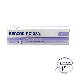BENZAC AC 2.5 % 15g ( Benzoyl peroxide 2.5% ) Kem chấm mụn viêm