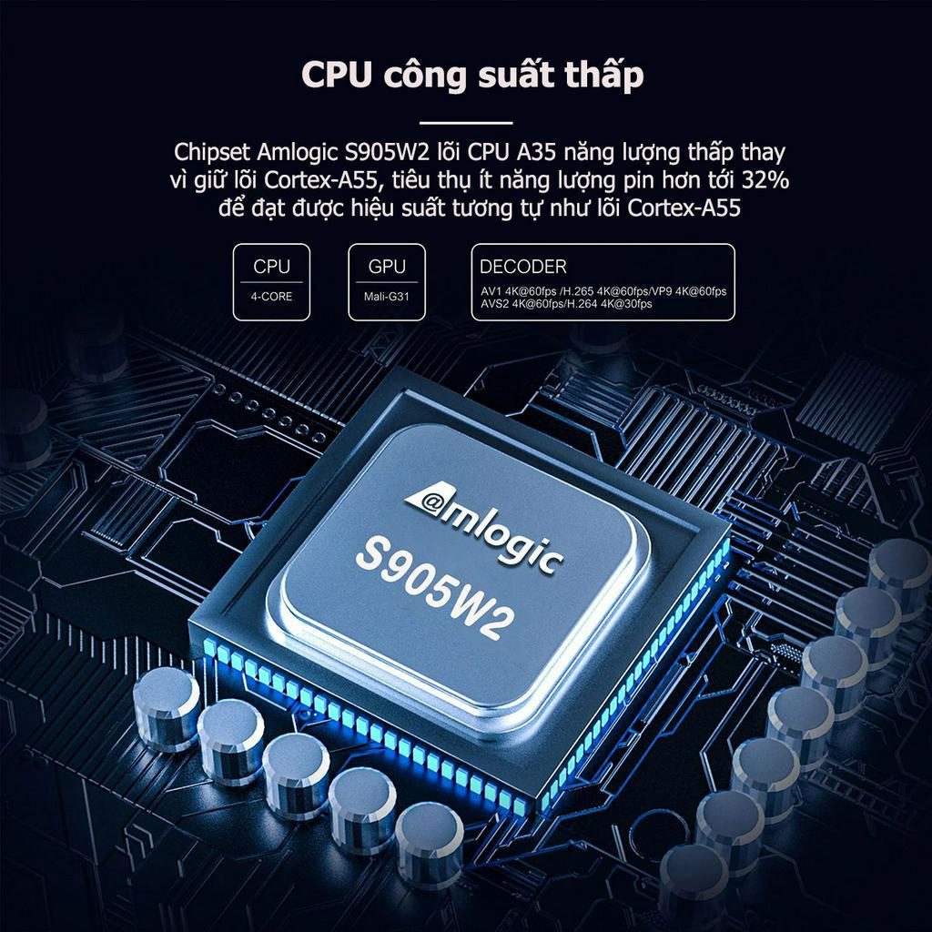 Tivi Box G7Mini Điều Khiển Giọng Nói Wifi Kép Bluetooth RAM 2GB Android TV 11