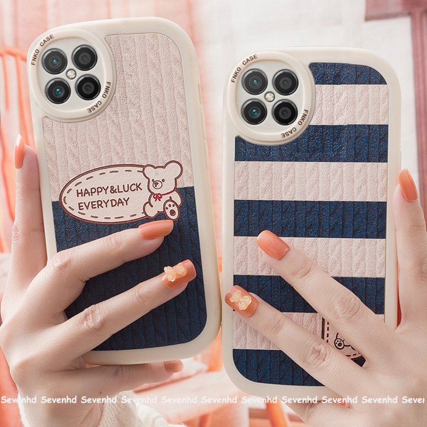 Ốp Điện Thoại Họa Tiết Kẻ Sọc Xanh Trắng Thời Trang Cao Cấp Cho iPhone 13 12 11 Pro Max SE2020 X XR Xs Max 7 8 Plus