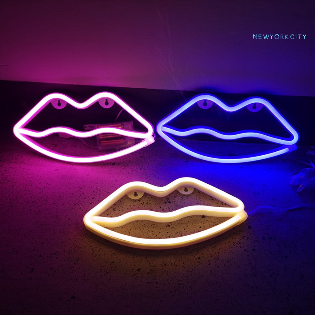 Đèn LED Neon Hình Đôi Môi Dùng Trang Trí Phòng Ngủ