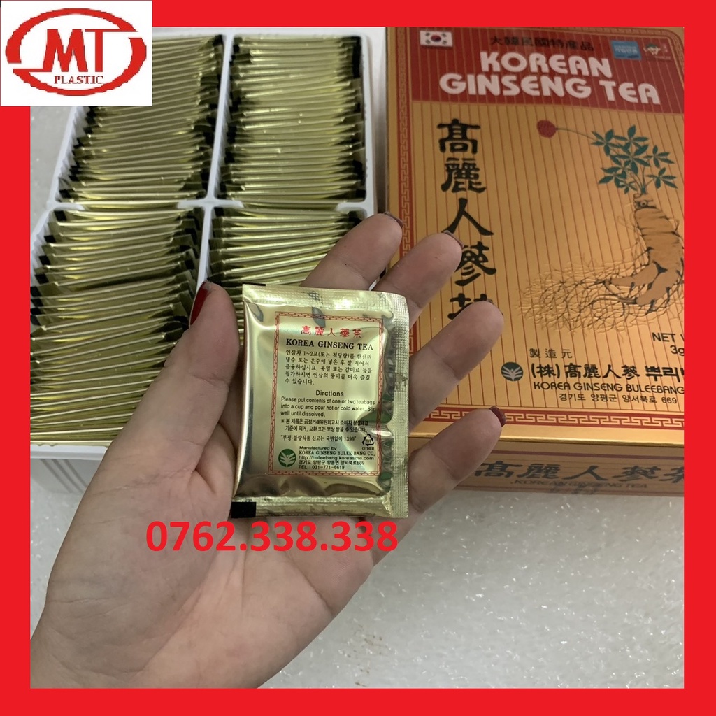 [Mã GROSALE giảm 10% đơn 150K] [Hôp 100 gói] Trà sâm hàn quốc Korean Ginseng tea date mới