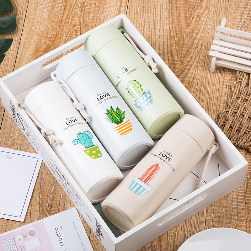 [GIÁ HỦY DIỆT] Bình Thủy Tinh Bọc Nhựa Xương Rồng Cactus Love 400ml. bình chống vỡ, chống va đập | BigBuy360 - bigbuy360.vn