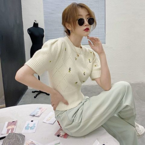 Áo thun ZHELIHANGFEI tay ngắn dáng ngắn chất liệu lụa lạnh thời trang xuân hè cho nữ