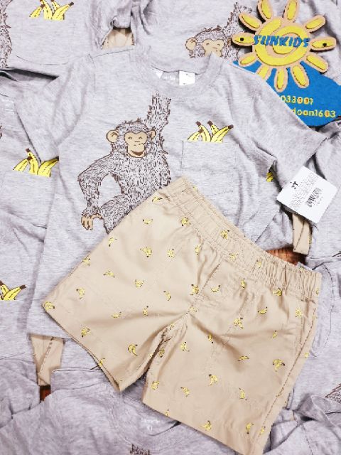 Bộ Bé Trai Carter Khỉ quần kaki