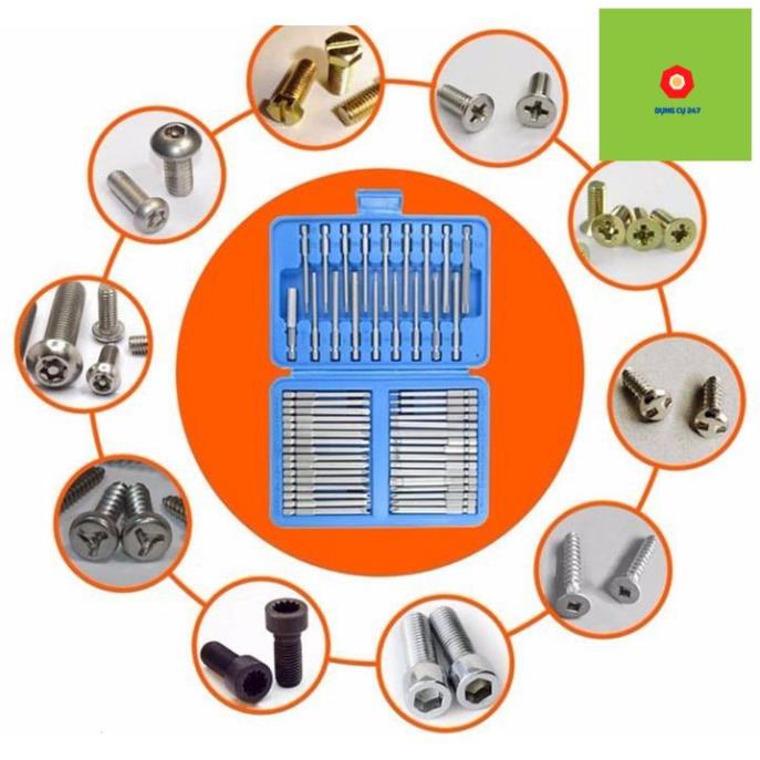 Bộ mũi tô vít đa năng chuôi lục giác 6.35mm 50 chi tiết cho máy khoan