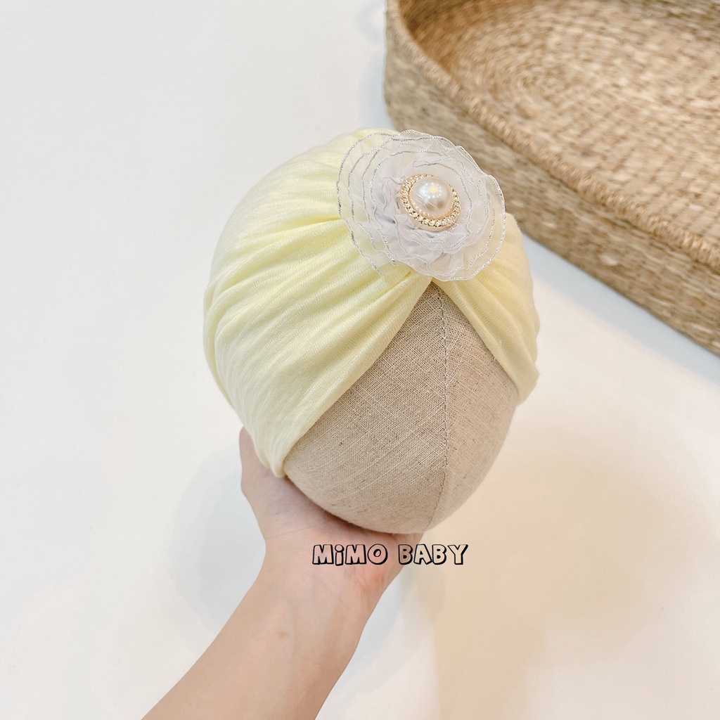 Mũ nón turban đáng yêu cho bé bé gái màu trơn (4-8kg) Mimo baby