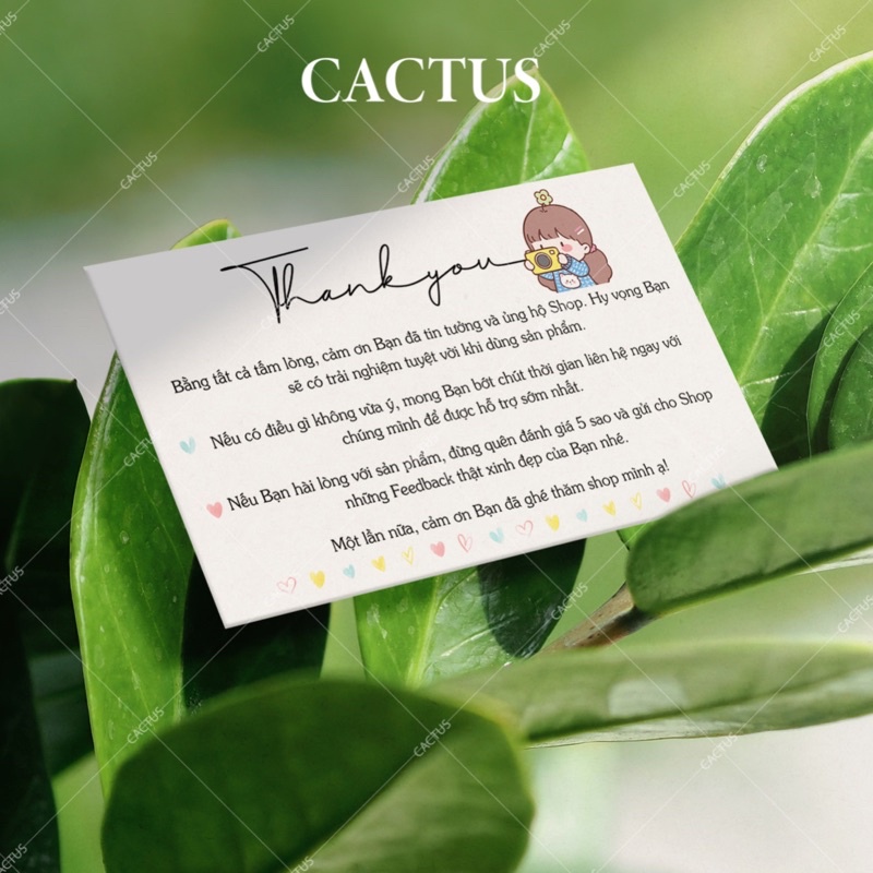 Combo 100 Card Cảm Ơn Khách Hàng, Card Thank You, Thiệp Cảm Ơn In 1 mặt mã A4