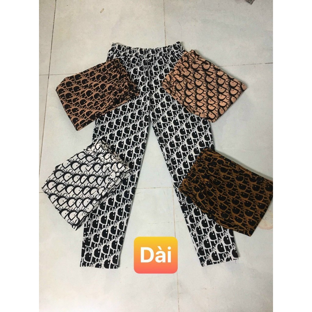 Quần dài baggy sọc caro vải thun xốp co giãn tốt freesize