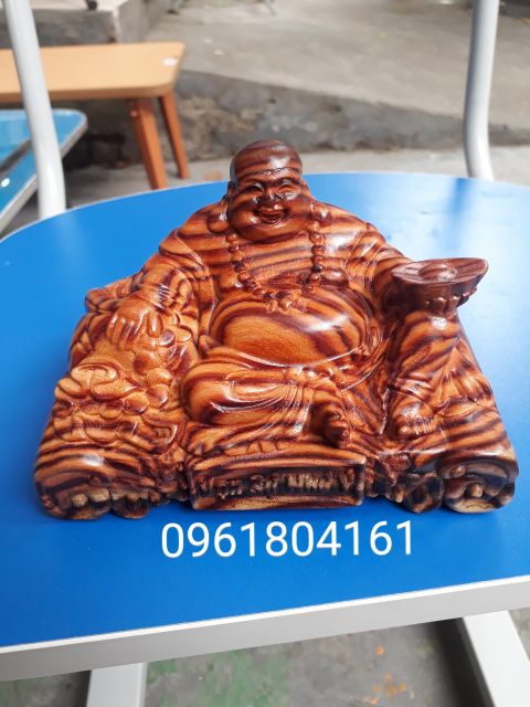 Tượng di lặc để bàn - tượng di lặc để ô tô - di lặc gỗ trắc dây vân siêu nét