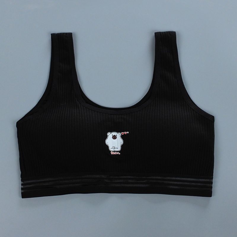 Áo Ngực Thể Thao Bằng Cotton Thoáng Khí In Họa Tiết Hoạt Hình Chú Gấu Dễ Thương Cho Nữ