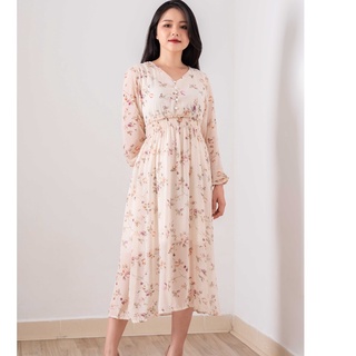 [Ảnh thật/Video] Váy babydoll hoa nhí, váy hoa nhí dáng rộng - ullzang dáng dài cổ tim voan tơ Vintage Sota Shop