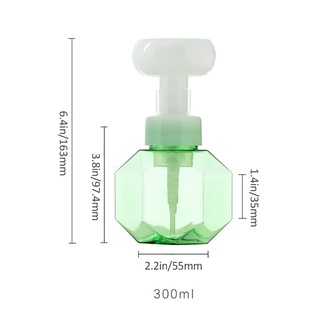 COD 300ml Liquid Soap Dispenser Flower Shape Foam Foaming Pump Empty Bottle Plastic Clear Bottle Shower Gel Foam Pump Bottle Chất tẩy và Khử mùi bồn cầu Vệ sinh nhà cửa