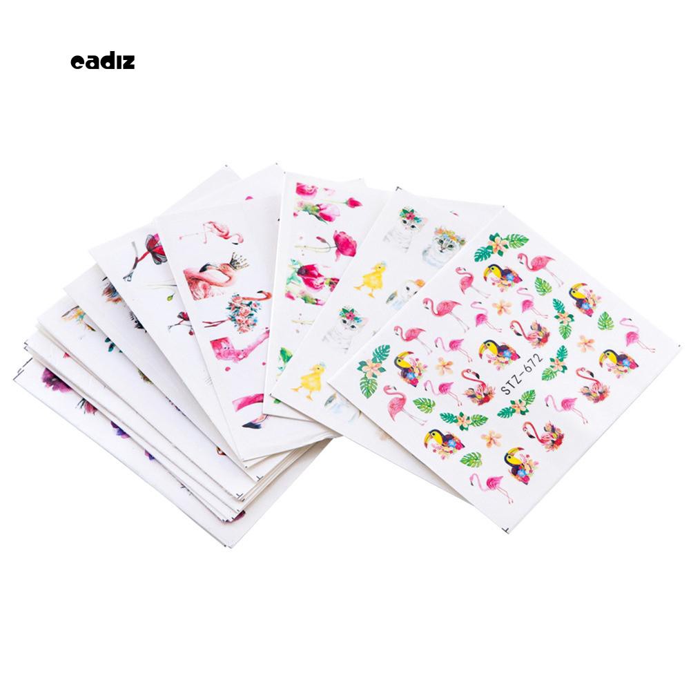 Set 15 nhãn dán nước họa tiết xinh xắn để dán móng nghệ thuật