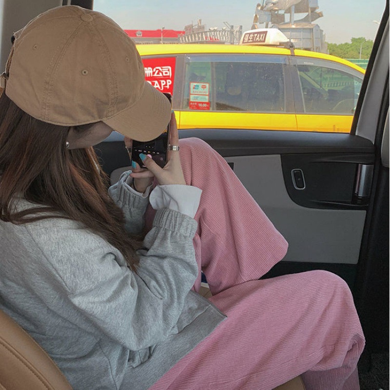 Quần Ống Rộng Nhung Tăm Siêu Dày Siêu Đẹp, Quần Nhung Tăm Dáng Xuông Màu Kem, Đen, HồngForm Rộng Đi Làm Đi Học Mã JG2