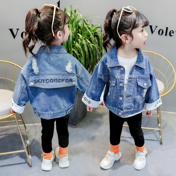 Áo Khoác Jean Cho Bé Trai Bé Gái Chất Jean Đẹp Size Từ 10 Đến 30Kg