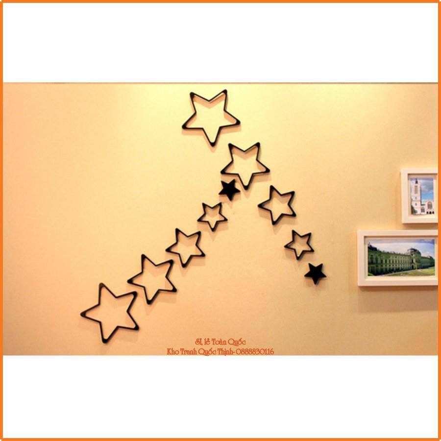 Combo 10 Hinh Ngoi Sao Gỗ 3d Trang Tri Kệ Treo Tường ấn Tượng đen đỏ Shopee Việt Nam