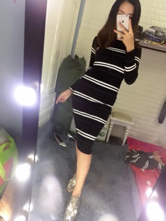 Váy kẻ len tăm dày dặn 85k