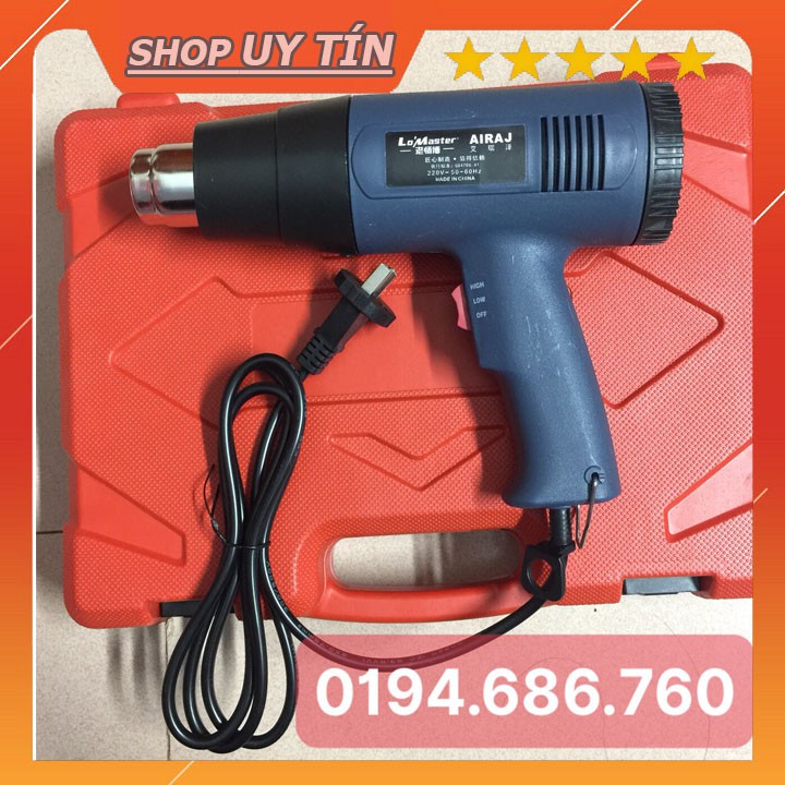 Máy khò nhiệt, máy sấy nóng phim cách nhiệt, decal công suất 2000w hiệu Lo'Master CAO CẤP