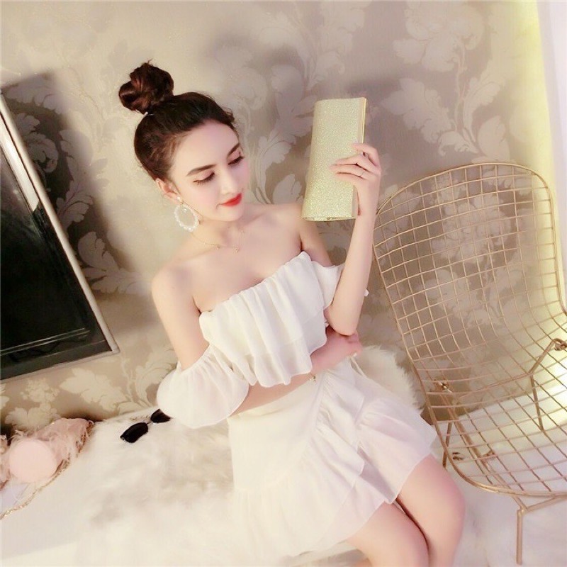 [SẴN] Váy trễ vai voan nhũ (ảnh thật + video) | BigBuy360 - bigbuy360.vn