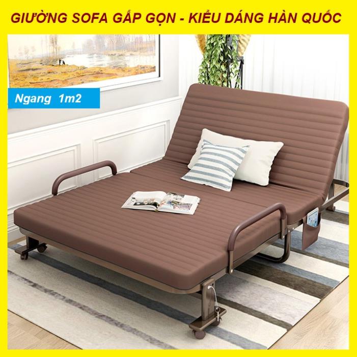 Giường Sofa Gấp Gọn - Kiểu Dáng Hàn Quốc - Di Chuyển Linh Hoạt