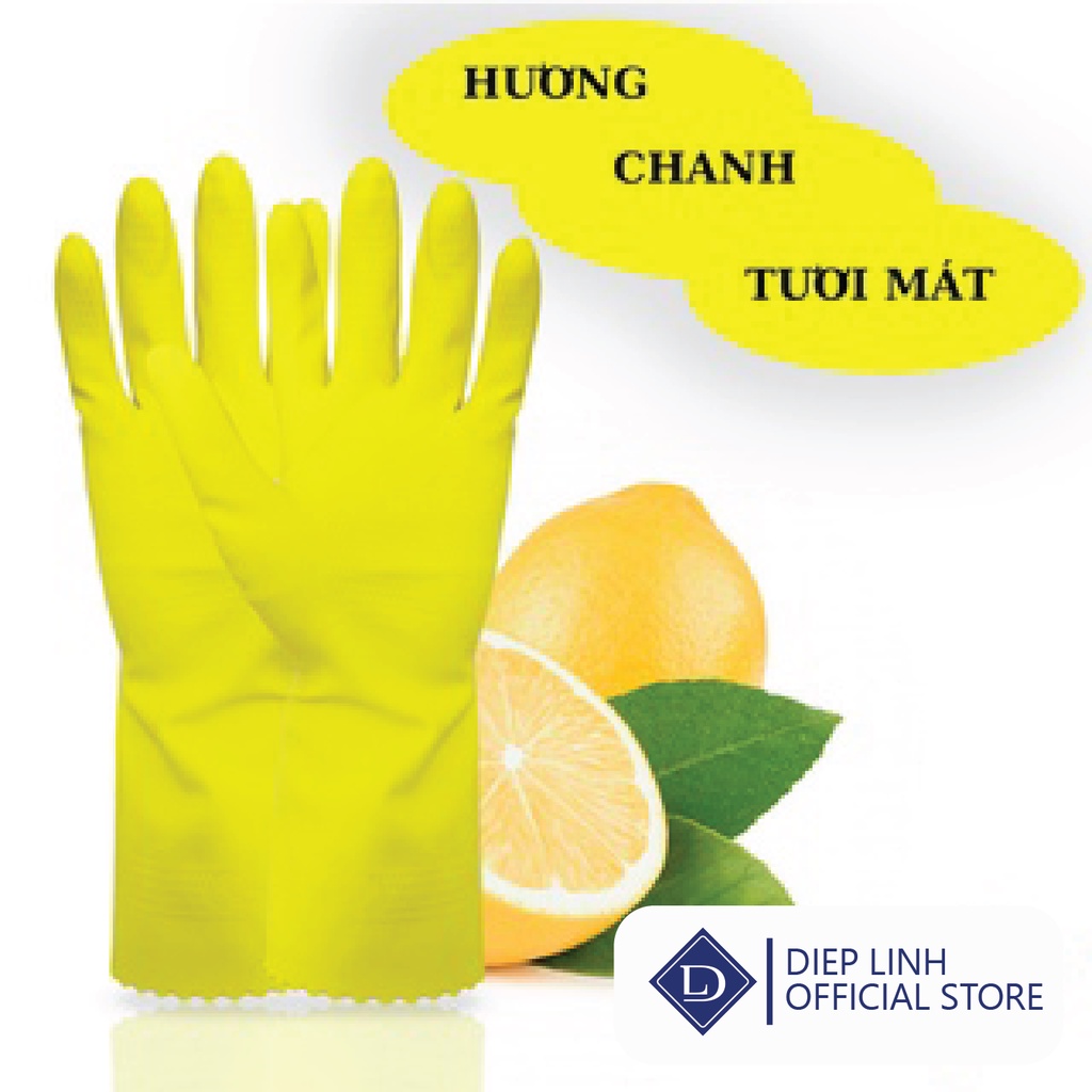Găng tay đa dụng hương chanh Scotch brite size L, găng tay cao su thiên nhiên, an toàn cho da