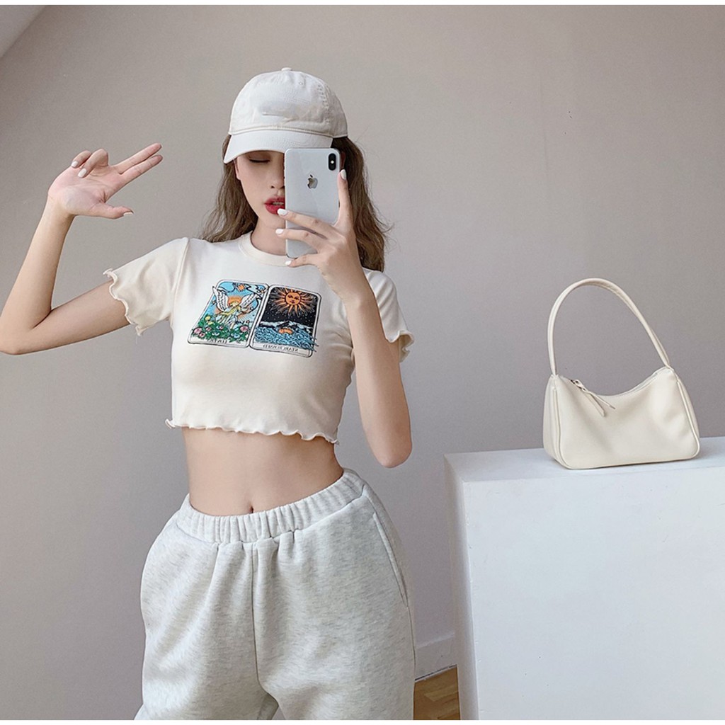 Áo thun croptop nữ tay ngắn Emilyshop