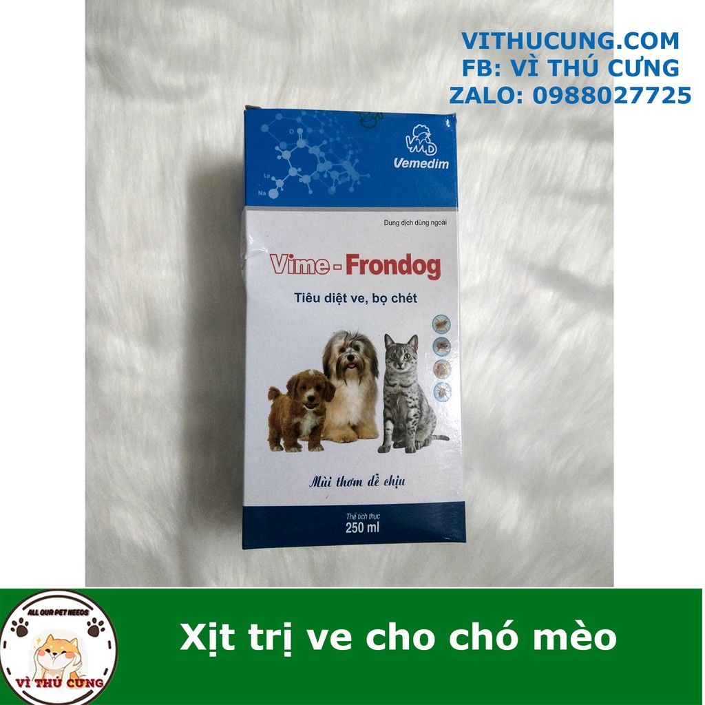 Chai Xịt Bọ Chét Rận Tai Cho Chó Mèo - Frontdog 250ml