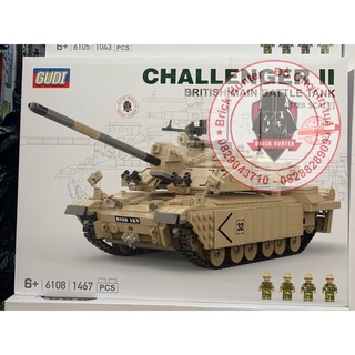 Xếp Hình Army Modern War Gudi 6108 mô hình lắp ráp Xe Tank Chalenger II của Anh