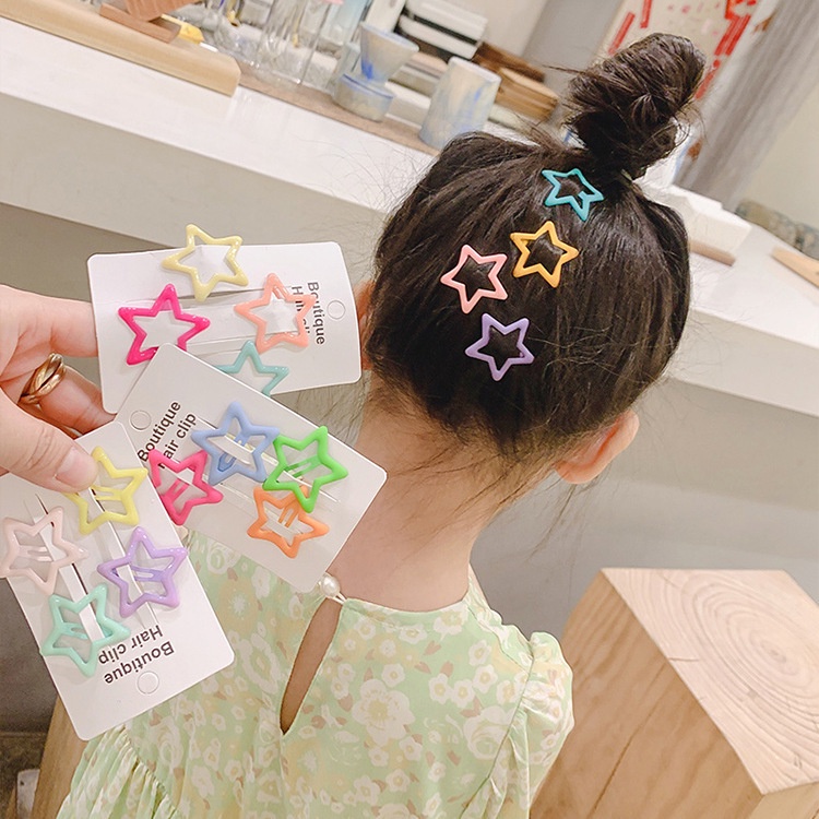 (Bán Buôn Sỉ) Set 4 Kẹp/Cột/Cặp Tóc nhỏ xinh tone màu pastel dễ thương phong cách Hàn Quốc