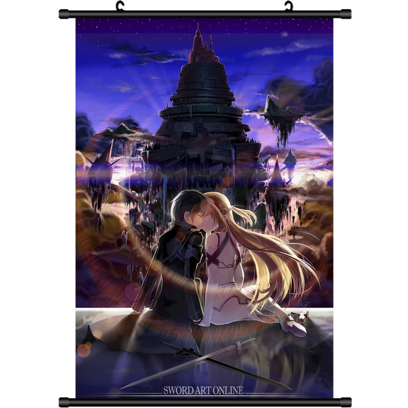 Tấm Áp Phích In Hình Nhân Vật Anime Sword Art Online Alice Kirito Kirito