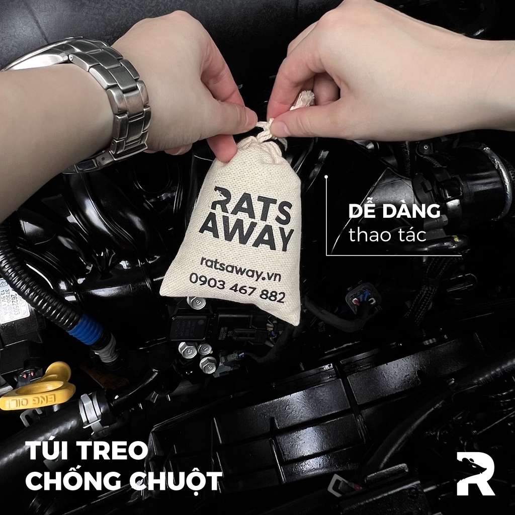 6 túi treo chống chuột RATS AWAY cho nhà và ô tô