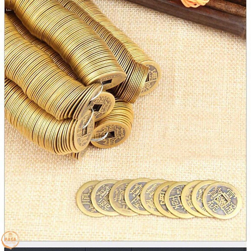 COMBO 30 Đồng Xu Cổ Phong Thủy Âm Dương Bằng Đồng