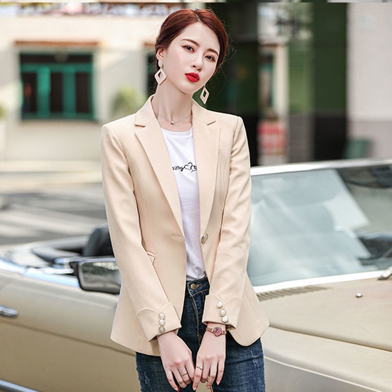 Áo Khoác Vest Tay Dài Dáng Ôm Màu Hồng Thời Trang Sang Trọng Cho Nữ