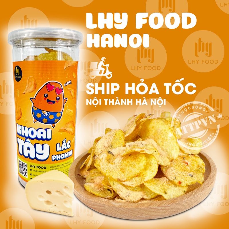 Khoai tây chiên, snack khoai tây lắc phô mai, xóc mắm, sate 200g mix 5 vị ăn vặt LHYFOOD thơm ngon giòn tan đậm vị