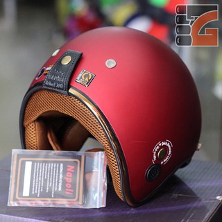 Nón 3/4 Napoli SH Ruby N099 Đỏ đô nhám