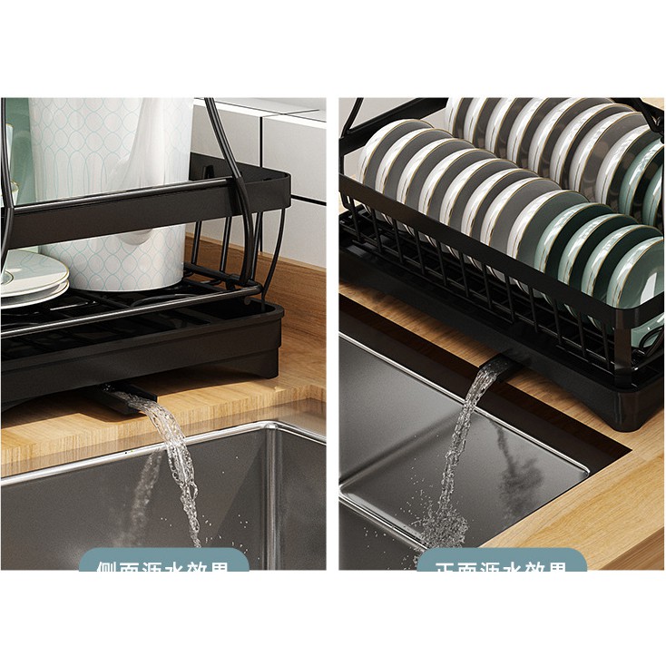 Kệ chén bát thông minh 2 tầng có khay, giá để bát đũa tiện dụng | BigBuy360 - bigbuy360.vn