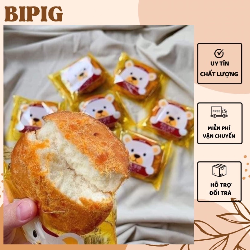 🍞80.000đ/30 cái Bánh Bông Lan Phủ Chà Bông - Bánh Ruốc Gấu 30 cái
