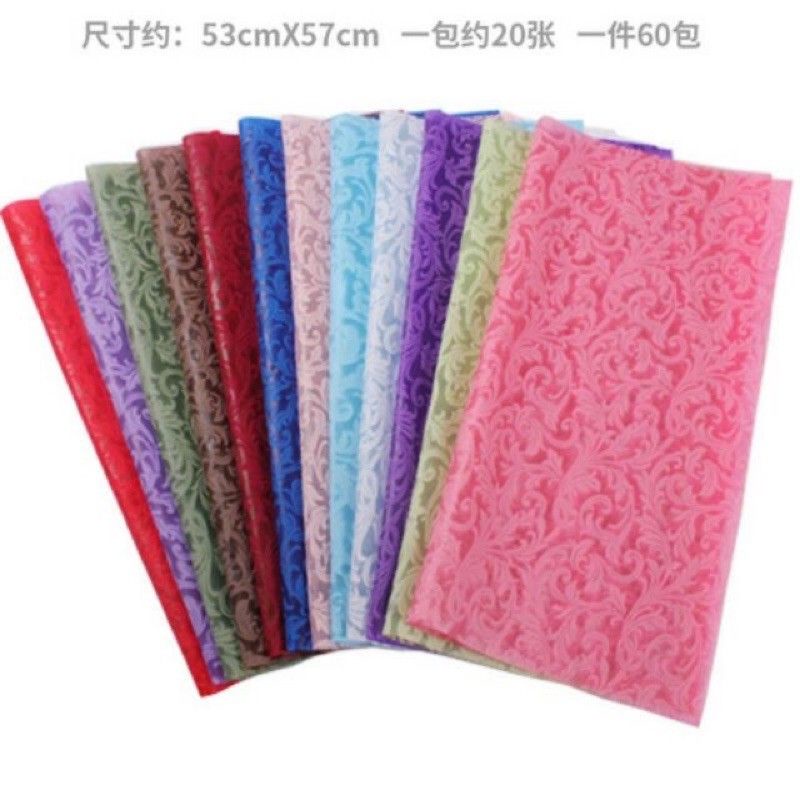giấy gói hoa gấm lụa hoa văn màu hồng