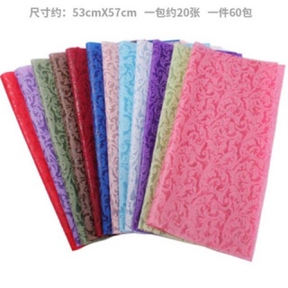 Giấy gói hoa gấm lụa hoa văn màu hồng