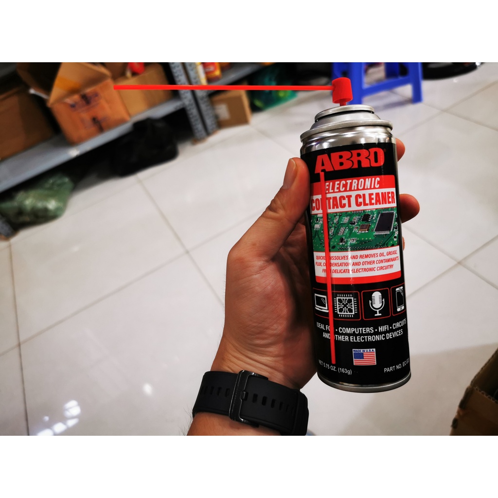 Chai Xịt Vệ Sinh Tiếp Điểm Điện Tử Chính hãng ABRO Electronic Contact Cleaner 533 163g