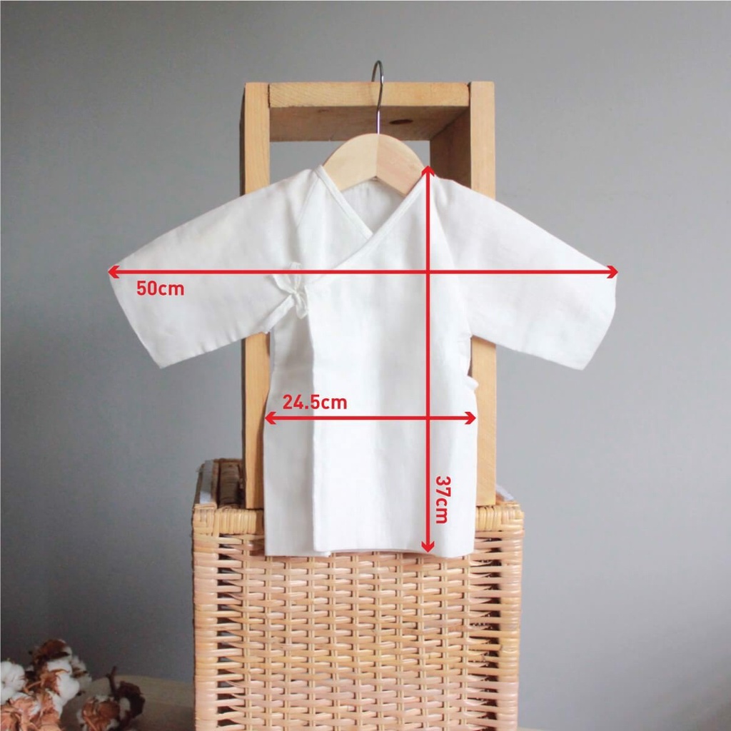 Áo sơ sinh Chitosan kháng khuẩn Suzuran Japan - Ngắn