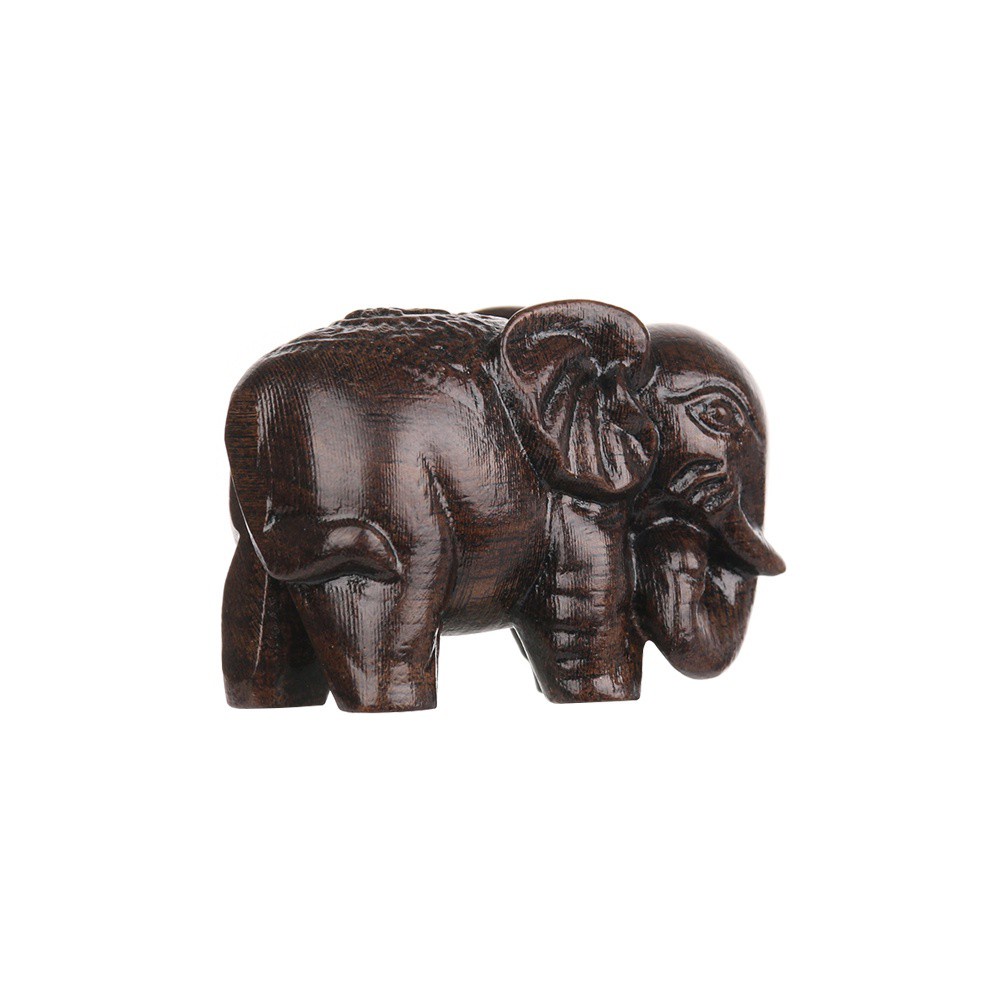 Tượng voi bằng gỗ mini tùy chọn màu sắc dùng trang trí