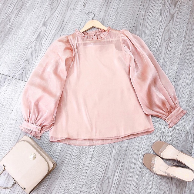 ⚡️BÁN SỈ⚡️ SET Áo voan tơ sống màu nude kèm áo 2 dây