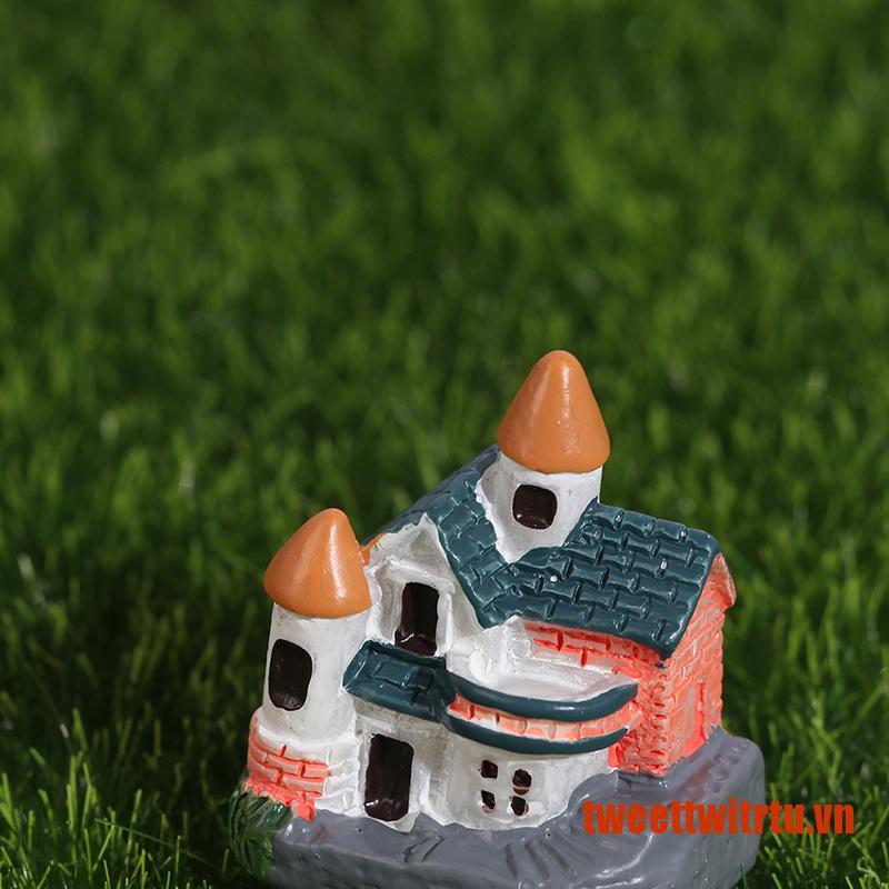 TRITU Artificial mini resin house crafts home decoration small house model