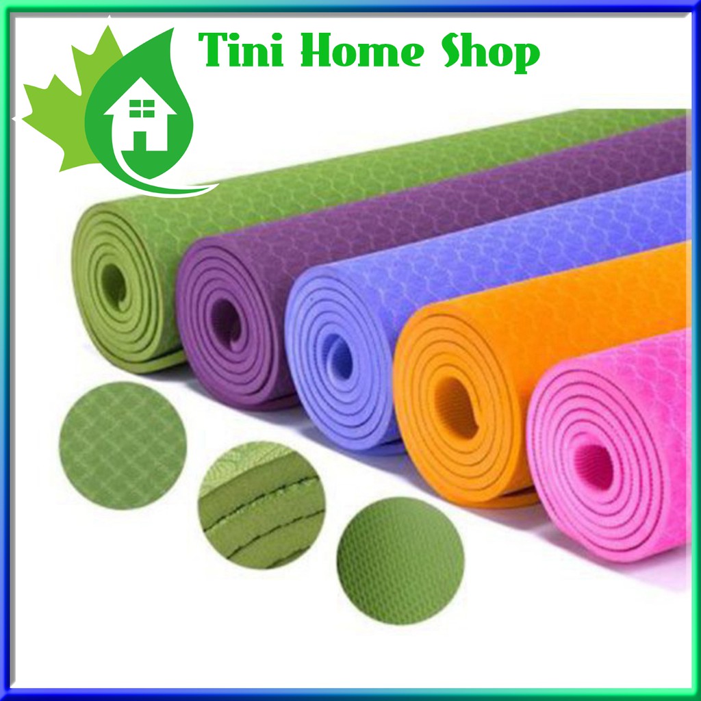 🏠  Thảm Tập Yoga/Gym/Thể Dục TPE 6mm 1 Lớp Đài Loan Êm Ái, Siêu Bám, Chống Trượt Tốt - Tini Home Shop [HCM]