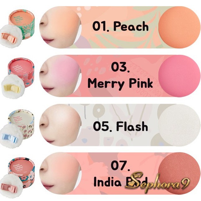 Phấn má hồng kèm bông tán TFS Lovely Pastel Cushion Blusher bền màu và mịn da