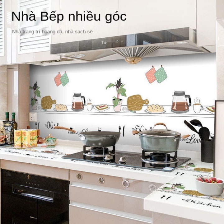 Giấy Dán Bếp Chủ Đề Tình Yêu/Giá Đình Lãng mạn/Kích Thước 60X90cm, Tranh dán bếp gia đình