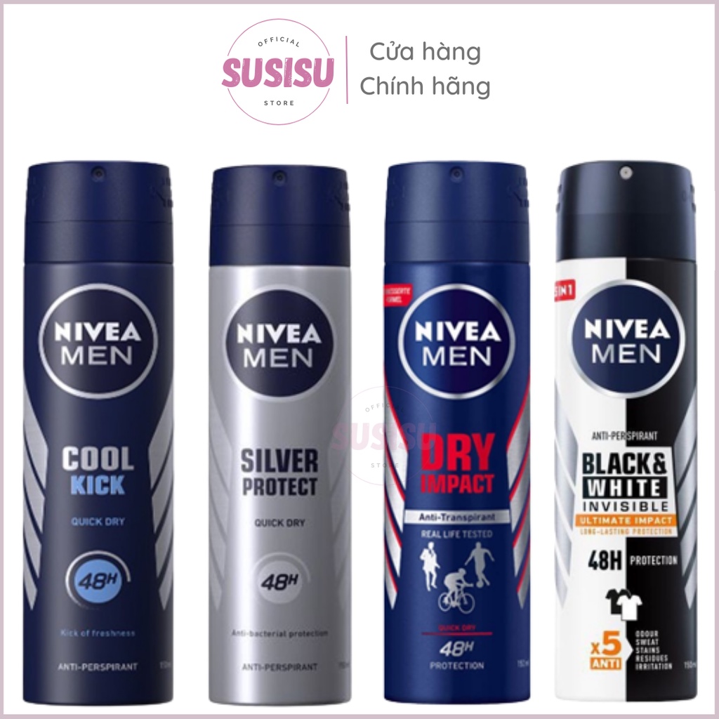 Xịt thơm toàn thân nam NIVEA Men Anti-Perspirant 150ml / Sịt khử mùi nam Cool Kick