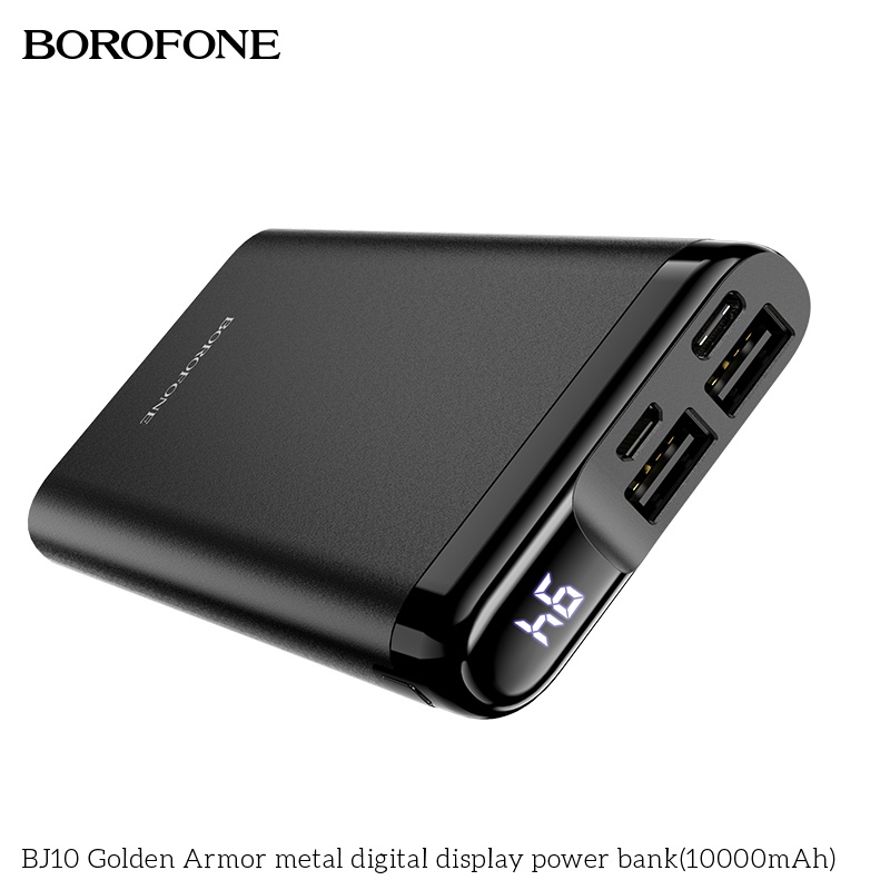 Pin sạc dự phòng 10000mAh BOROPHONE BJ10 có đèn báo LED, 2 cổng ra USB - Chính hãng