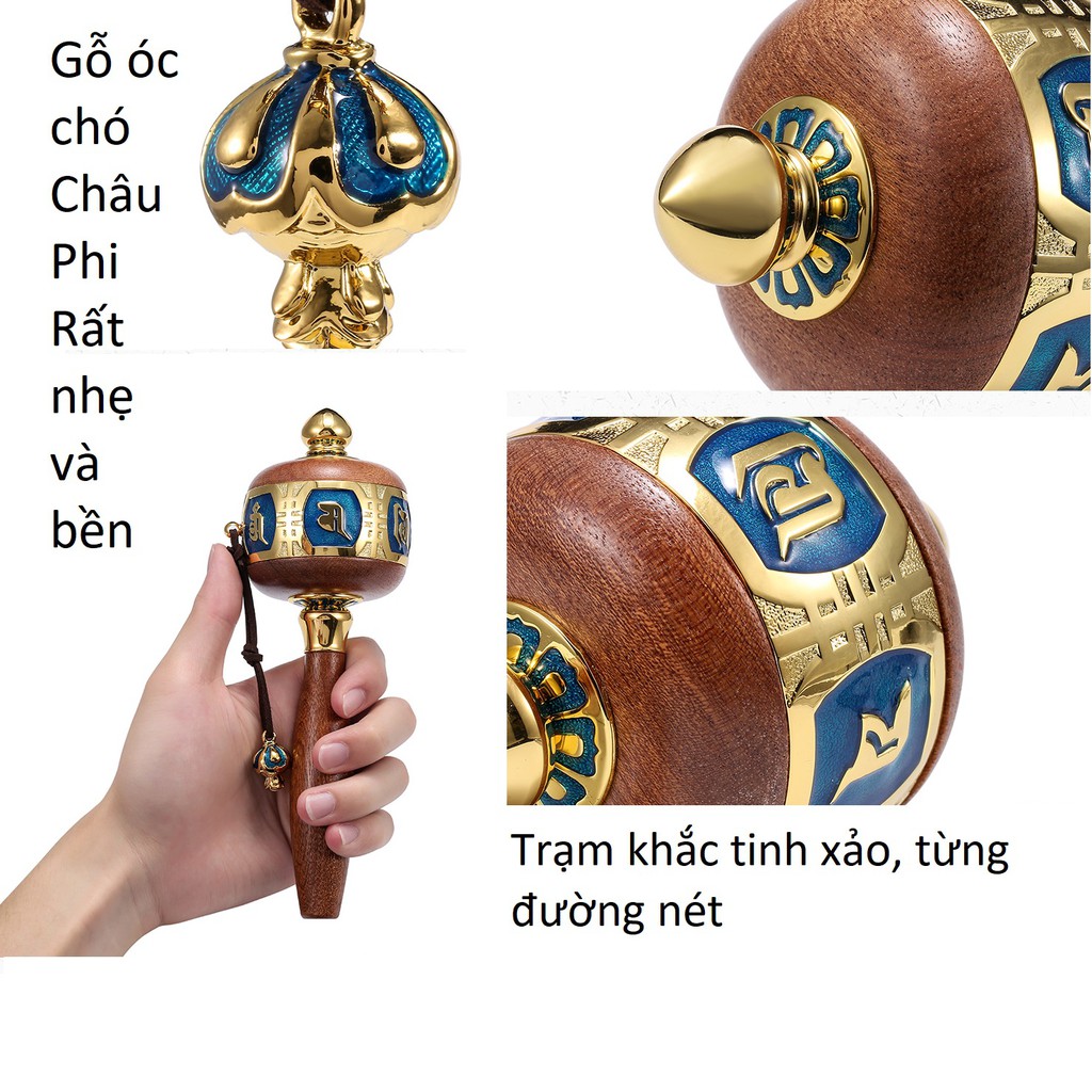 |Hàng Đẹp| Kinh Luân Cầm Tay Bằng Gỗ Óc Chó Châu Phi Cao Cấp